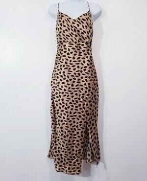 Hello Molly Animal Print Sexy Sateen Midi Dress